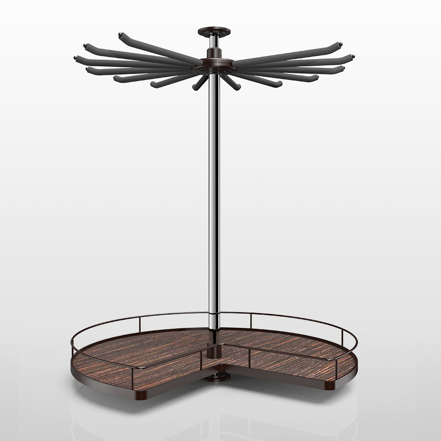  雙層旋轉衣物籃(圓圍欄)